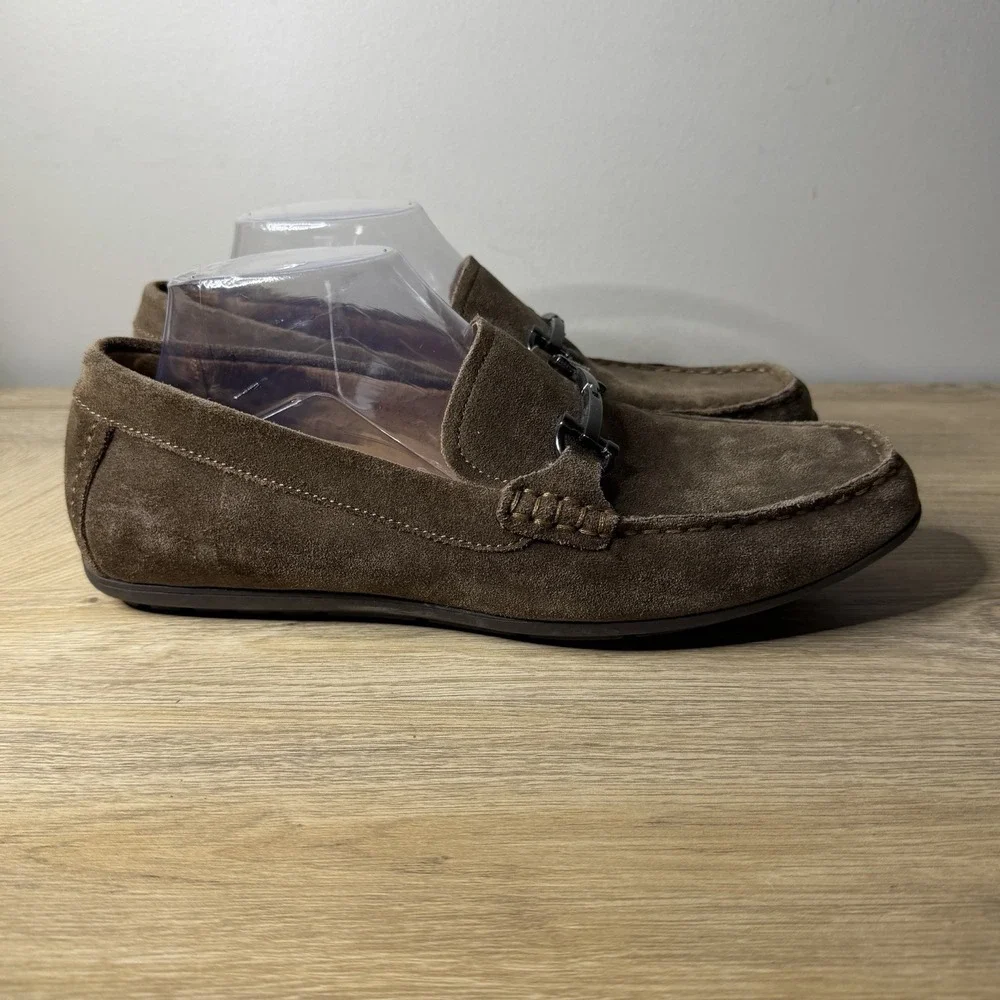Vionic Mason Horsebit Loafers Men‎ 8.5 Taupe Suede Driver Moccasins Dress Shoes